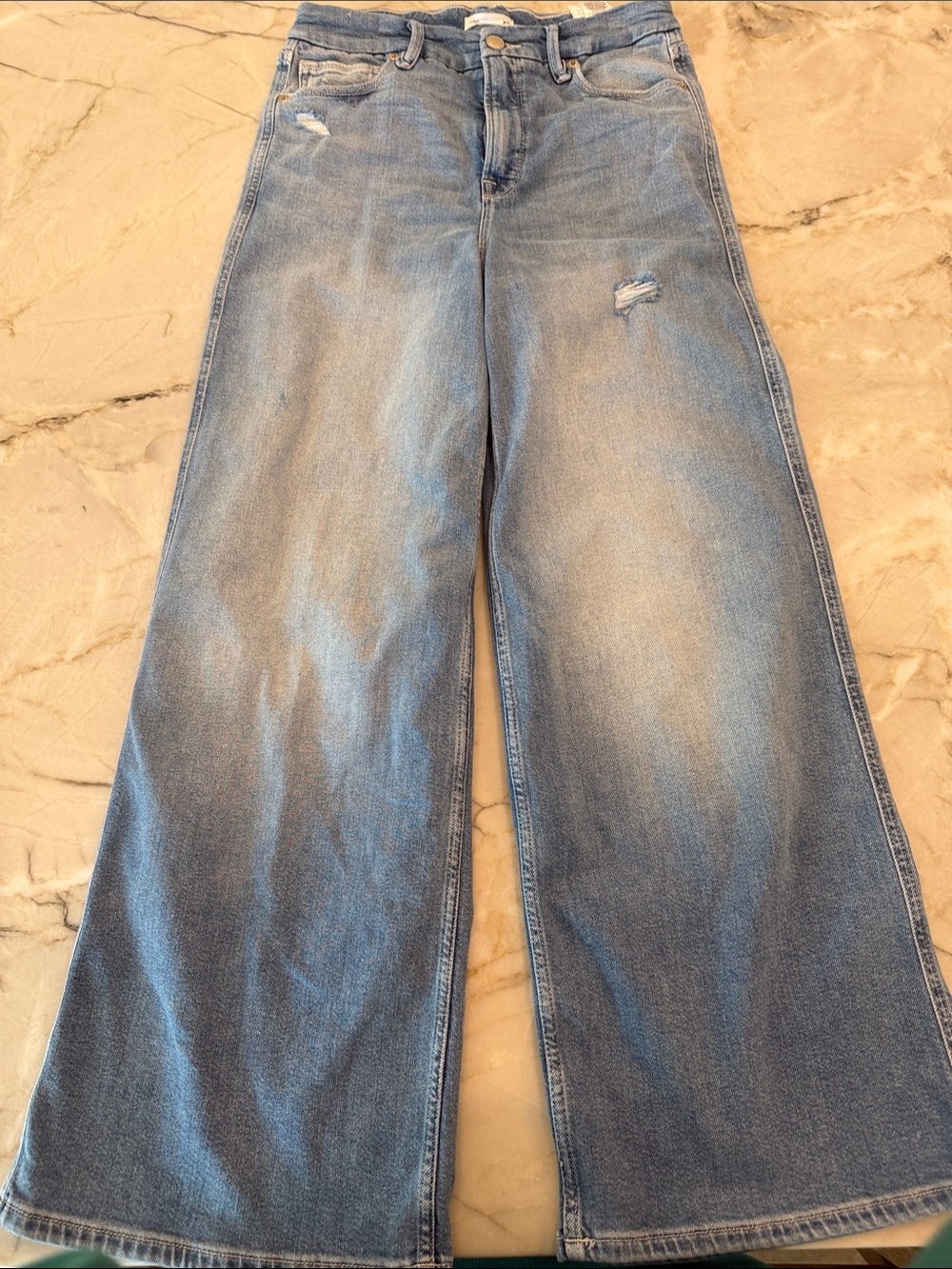 Good American Light Blue Wide Leg Jeans